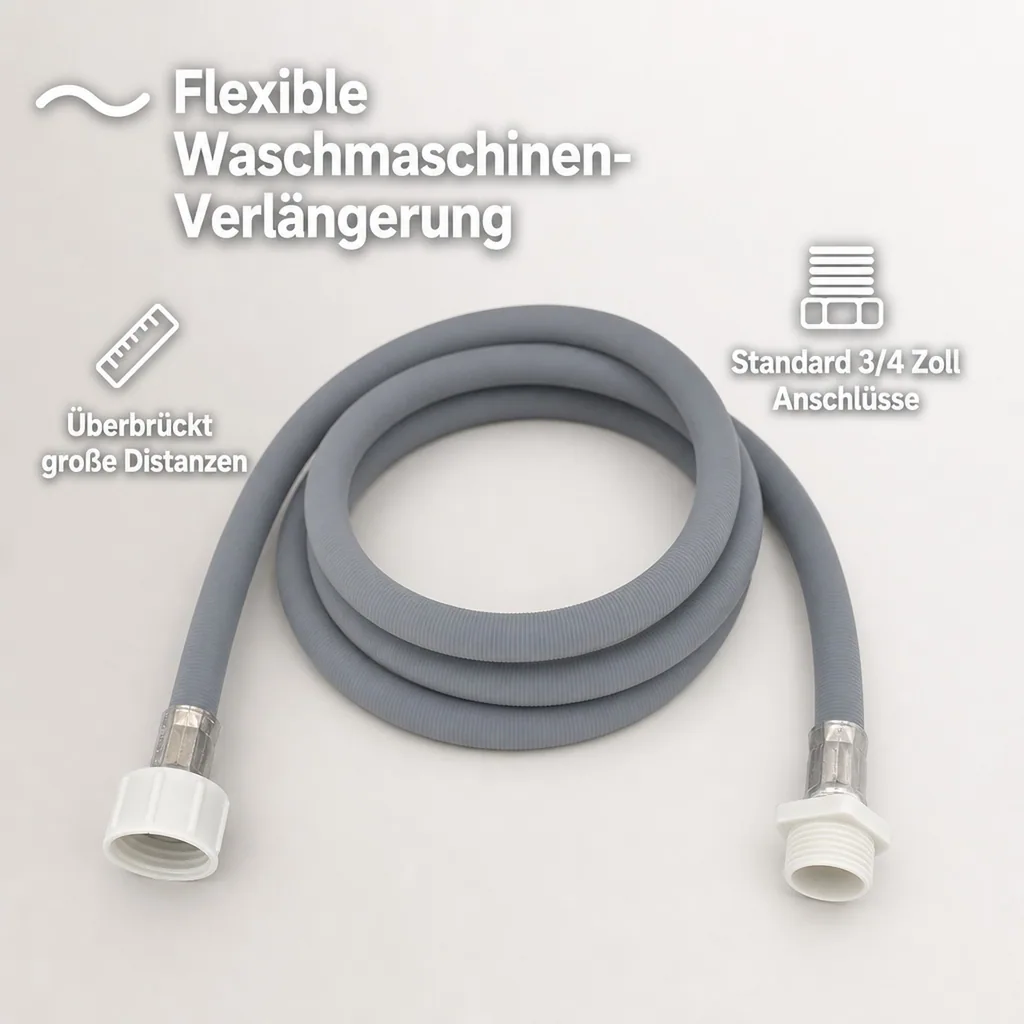 Zulaufschlauch Verlängerung, Waschmaschine/Spülmaschine, 3/4 Zoll IG+AG, 2,50 Meter