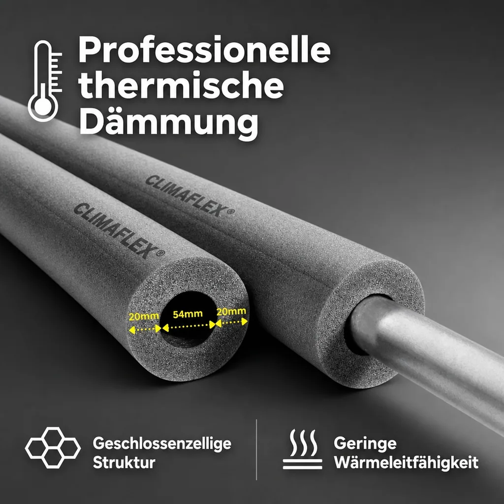 CLIMAFLEX® 2m Isolierschlauch Ø 54 mm x 20 mm Dämmung