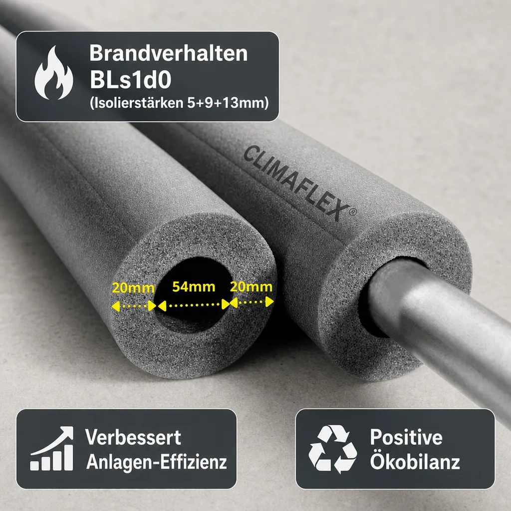 CLIMAFLEX® 2m Isolierschlauch Ø 54 mm x 20 mm Dämmung