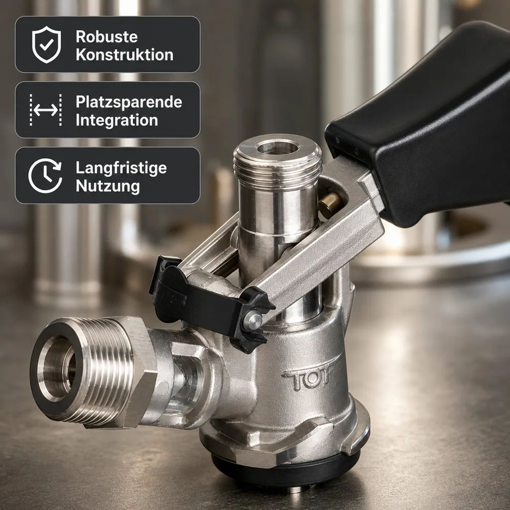 Zapfkopf, Keg Verschluss, Keg Anschluss - Köpi-Fitting, oberer Ausgang (Kelleranstich)