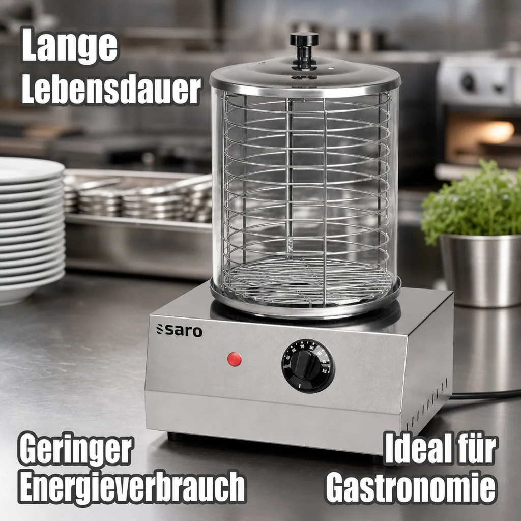 Hot Dog Maker, Bockwurstwärmer, Würstchenwärmer, Hot Dog Steamer - Modell CS-100, Multifunktionaler Edelstahl-Wärmer für perfekte Hot Dogs und mehr