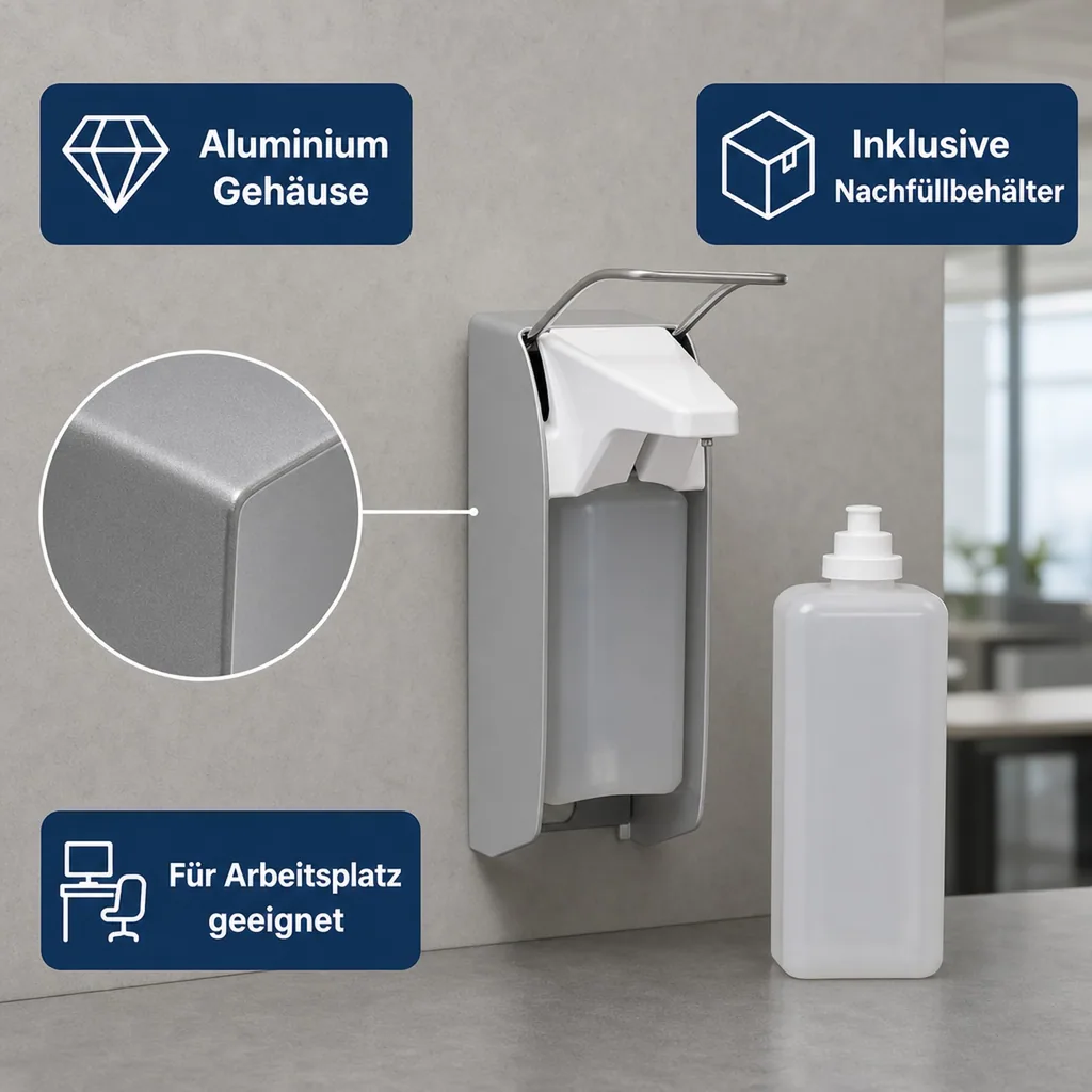 Desinfektionsspender/Seifenspender - LH 500ml Aluminium, ingo-man plus Version