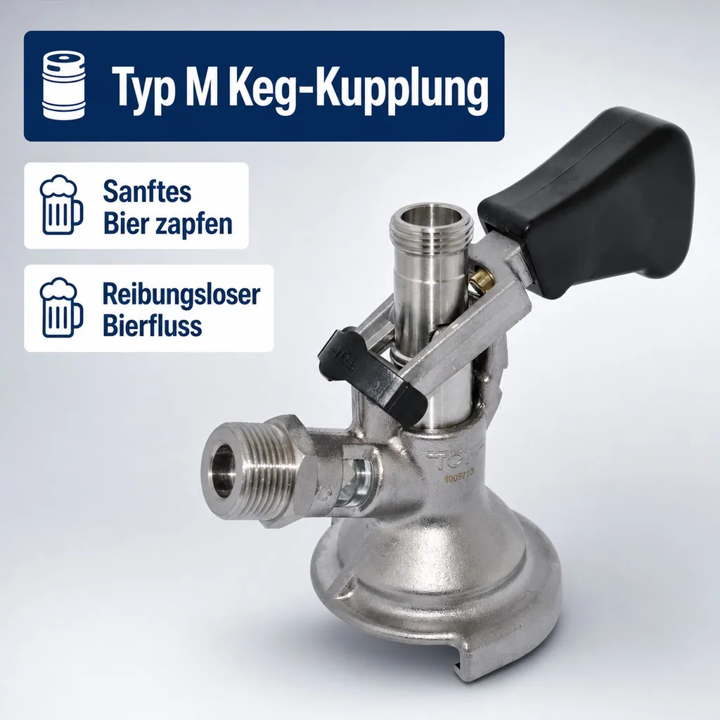 Zapfkopf - Keg Verschluss, Kombi-Fitting, oberer Ausgang (Kelleranstich)