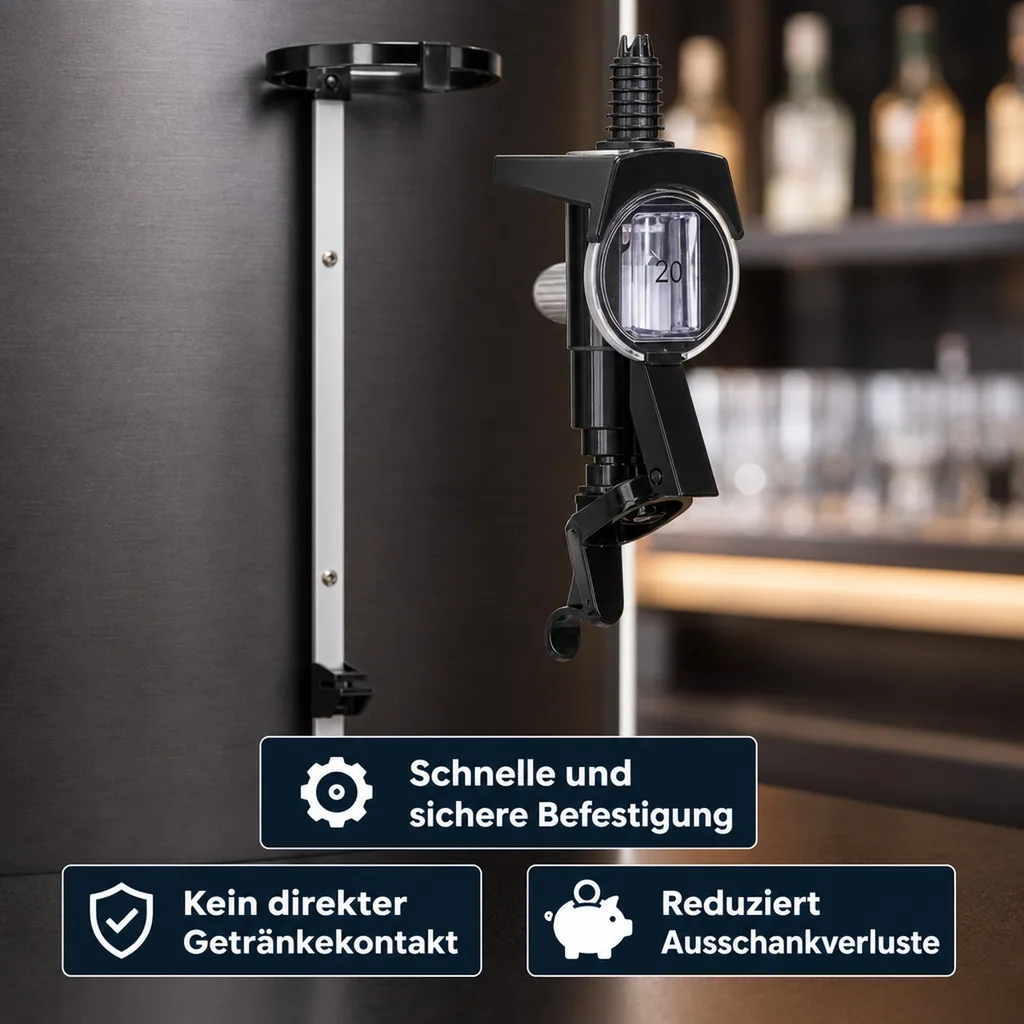 SPIRIT MASTER Portionierer, Spirituosen Dosierer - 2 cl für 3 Liter Flaschen Anisfest, inkl. Wandhalter