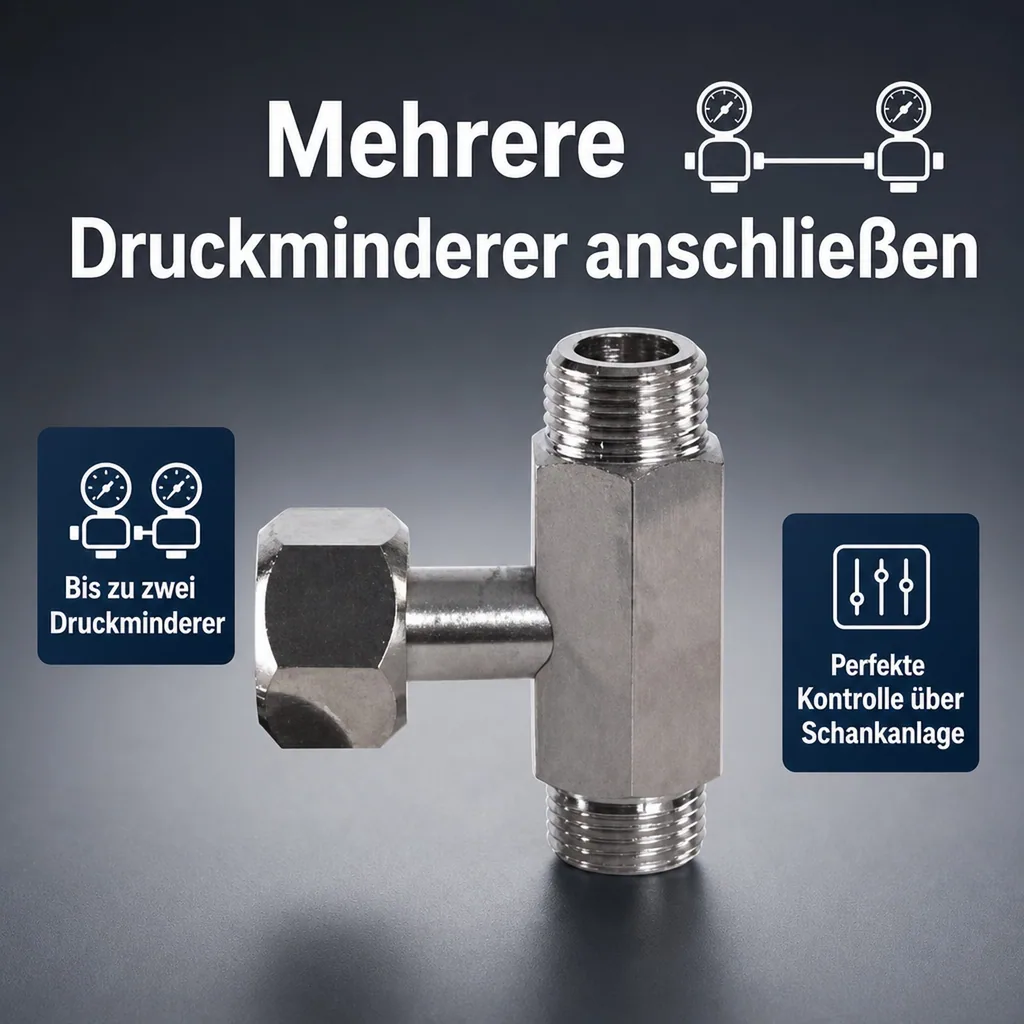 T-Stück, Anschlussstück für CO2-Flaschen