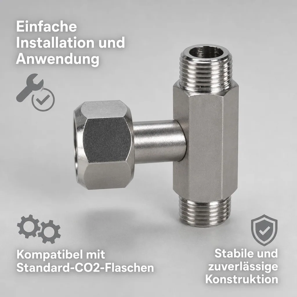 T-Stück, Anschlussstück für CO2-Flaschen