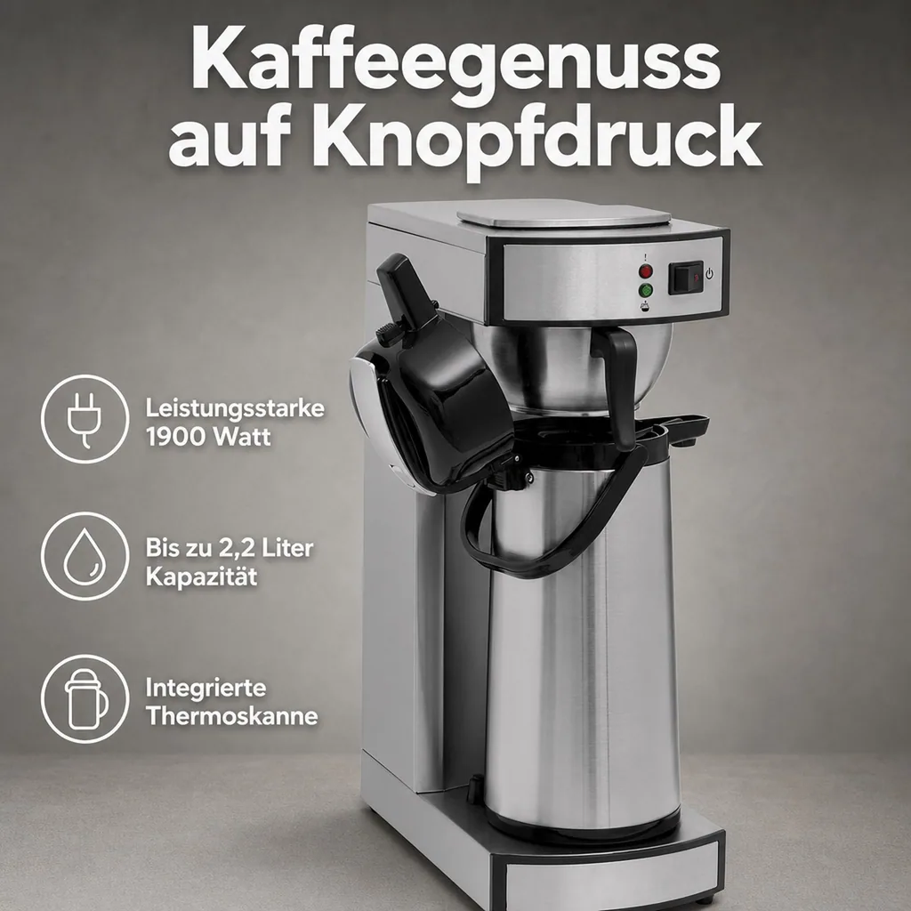 Kaffeemaschine, Filterkaffeemaschine - mit Thermoskanne, SAROMICA THERMO 24