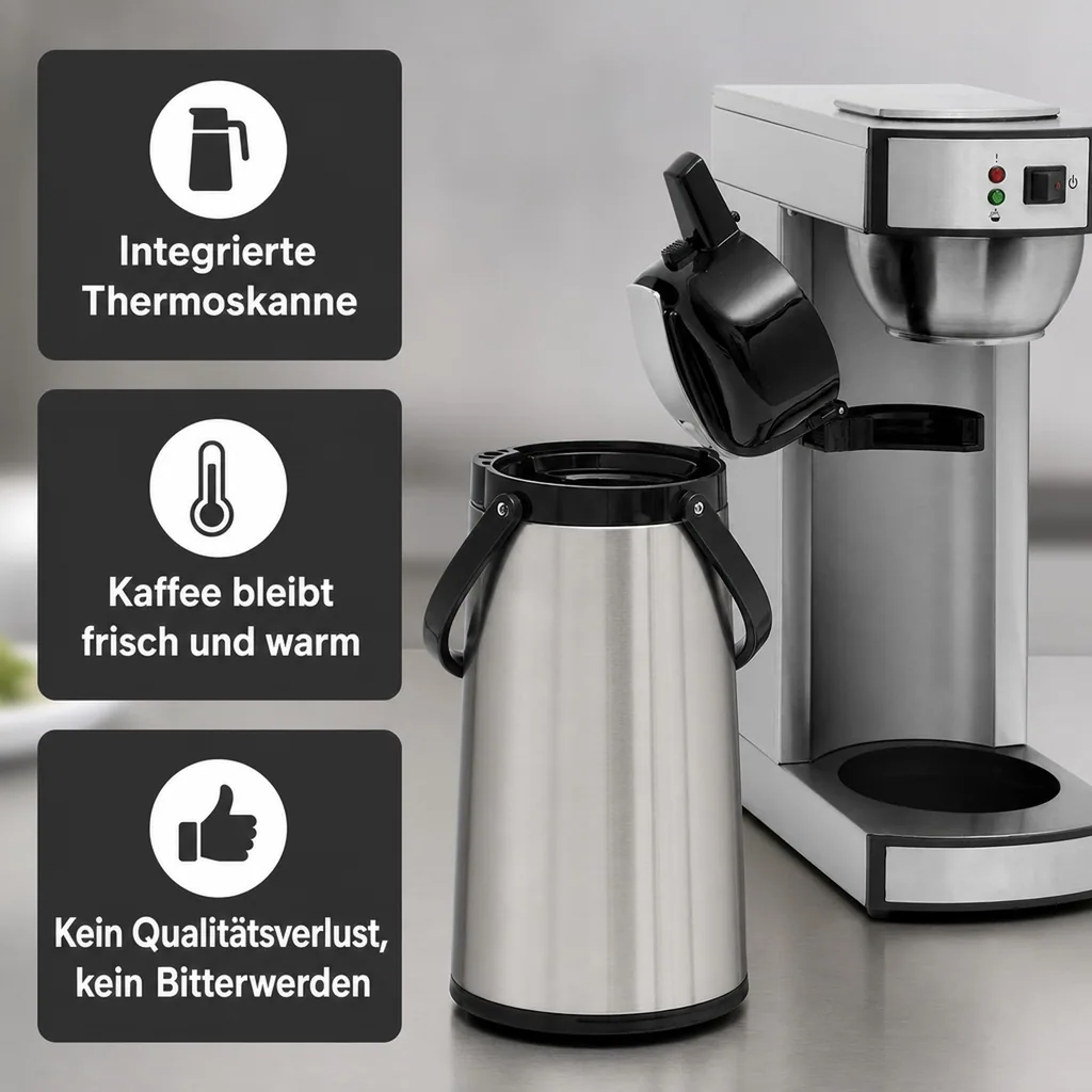 Kaffeemaschine, Filterkaffeemaschine - mit Thermoskanne, SAROMICA THERMO 24