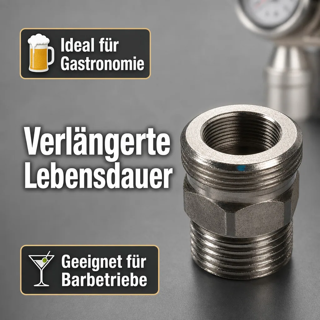 CO2 Adapter 5/8" Innengewinde auf 3/4" Aussengewinde
