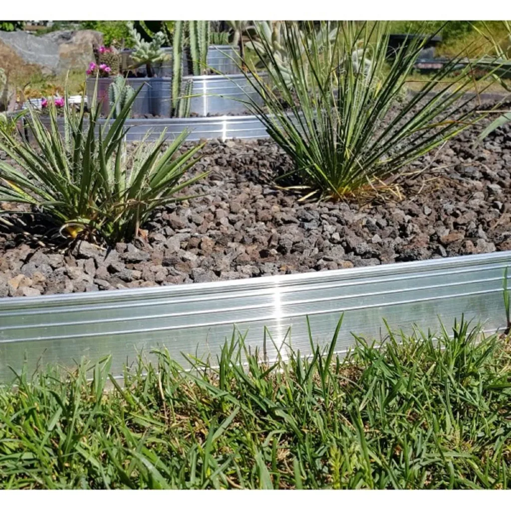 Ultra Starke Alu Rasenkante 10cm x 100cm | Beeteinfassung | Beetumrandung | Beetbegrenzungen, Color-GS: ohne Farbe