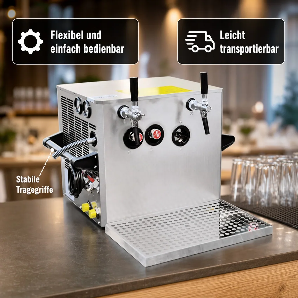 Verwendungsfertige Bier Zapfanlage, Bierzapfanlage - OTK BT 75 (75 L/h), Leitungsdurchmesser: 10 mm
