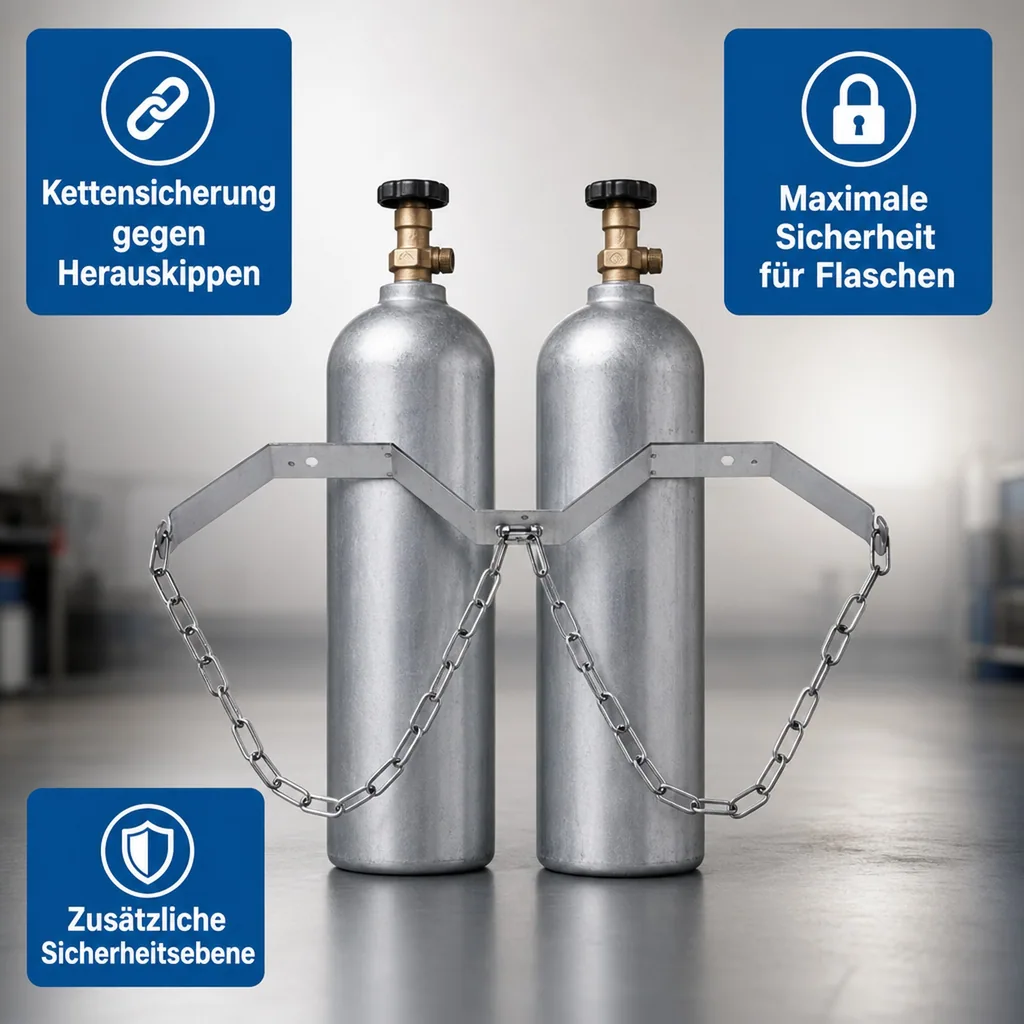 Flaschenhalter für zwei CO2-Flaschen