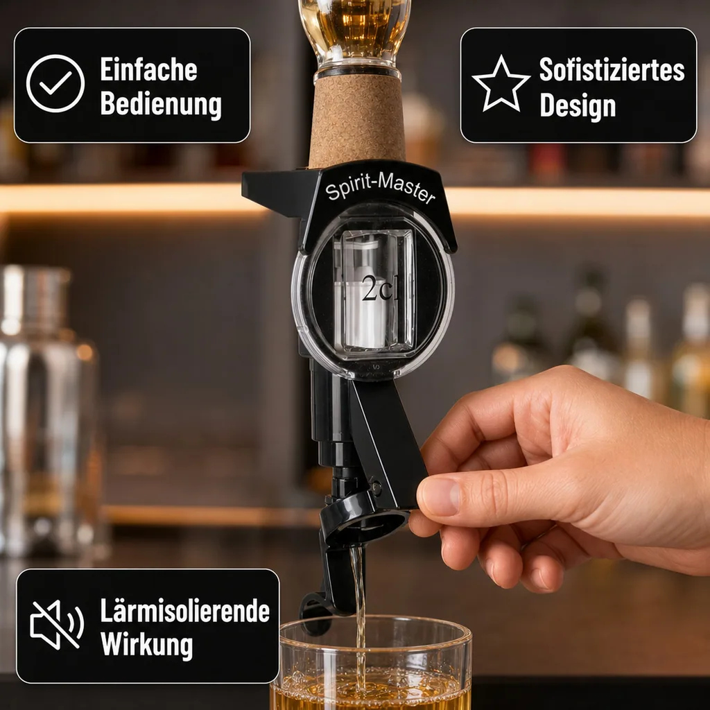 SPIRIT MASTER Portionierer, Spirituosen Dosierer - 2 cl für 3 bis 4.5 Liter Flaschen, Anisfest