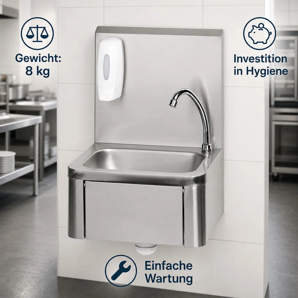 Ausgussbecken, Waschbecken - Edelstahl, Gastro, 400 x 340 x 595 mm