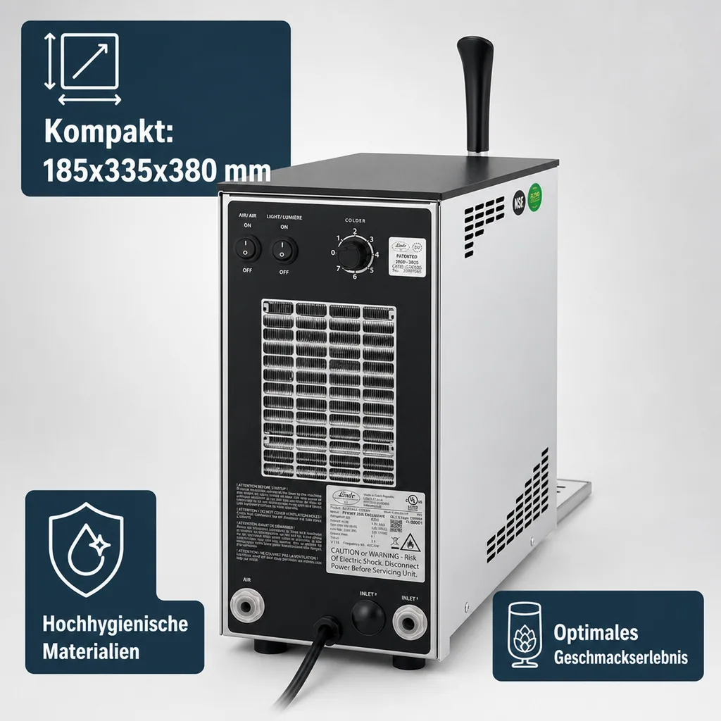 Zapfanlage, Bierzapfanlage PYGMY 25/K Exclusive - Trockenkühler, ohne CO2 - Luftkompressor - 1leitig