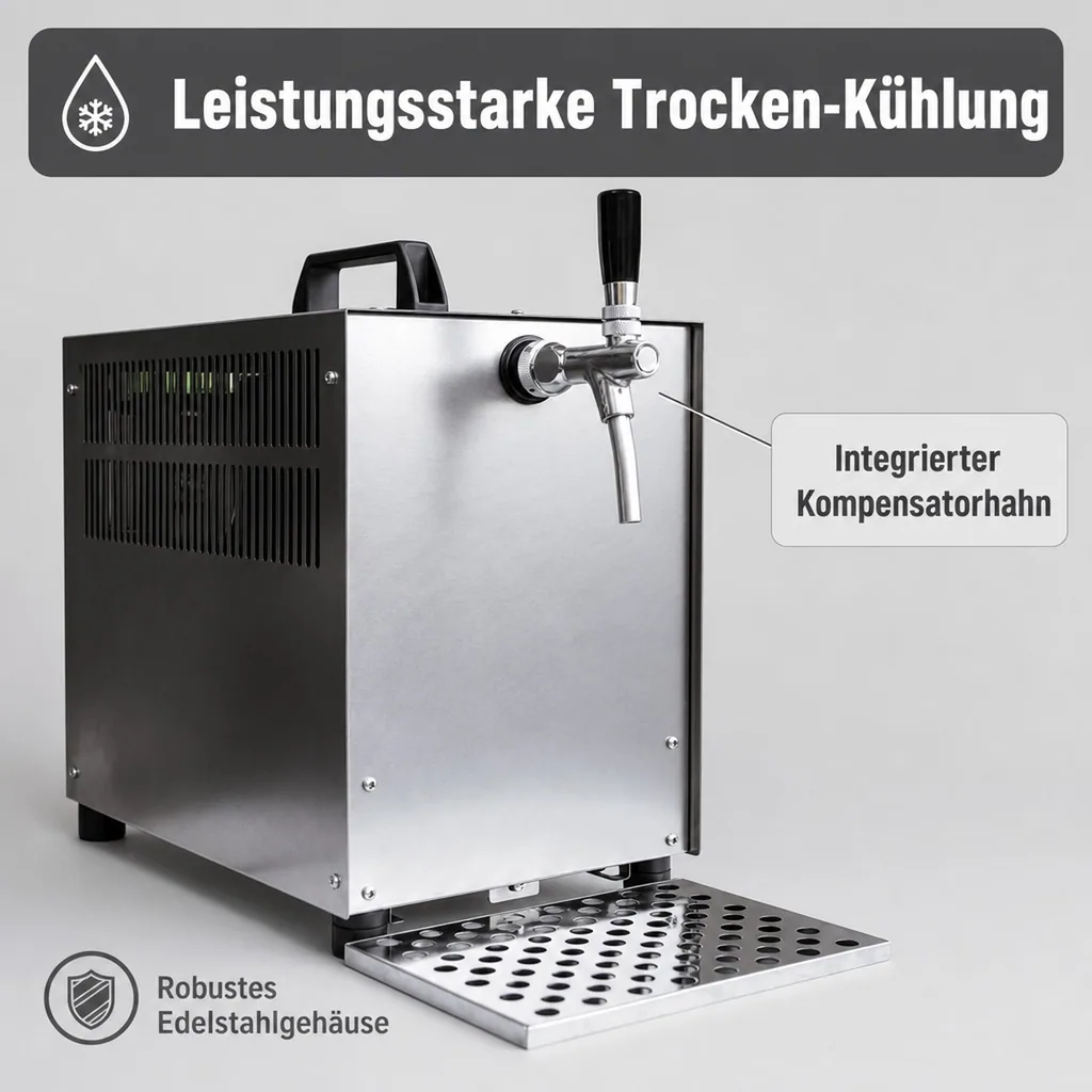Zapfanlage, Bierzapfanlage - Bierkoffer 60 Liter/Std. - mit Kompensatorhahn