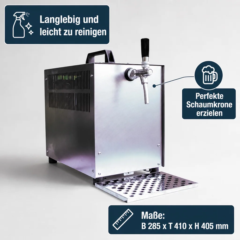 Zapfanlage, Bierzapfanlage - Bierkoffer 60 Liter/Std. - mit Kompensatorhahn