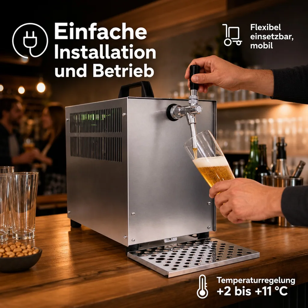 Zapfanlage, Bierzapfanlage - Bierkoffer 60 Liter/Std. - mit Kompensatorhahn