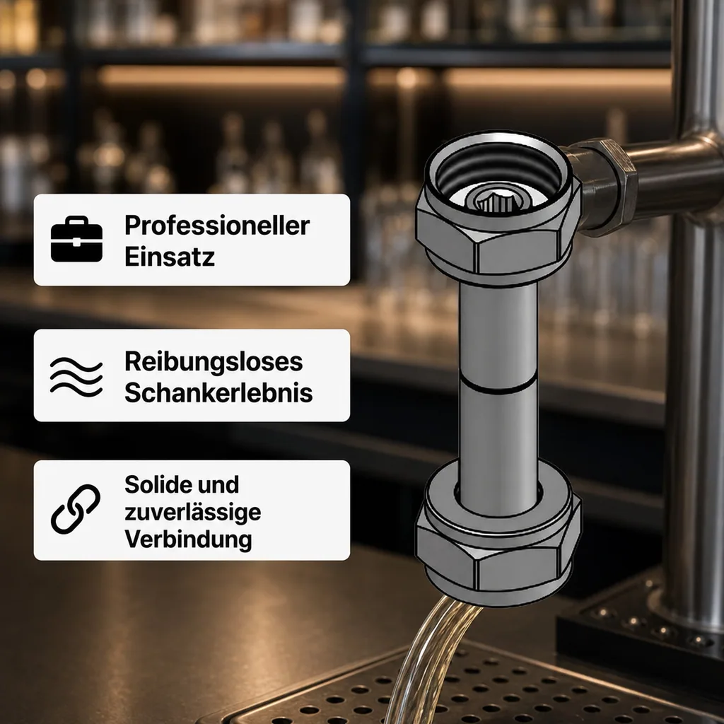Verbindungsstück für Zwischendruckregler, 2x 5/8" Sechskantmuttern