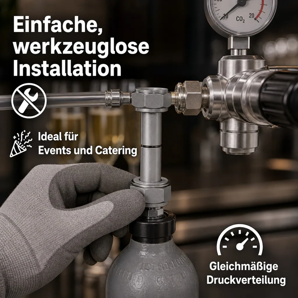Verbindungsstück für Zwischendruckregler, 2x 5/8" Sechskantmuttern