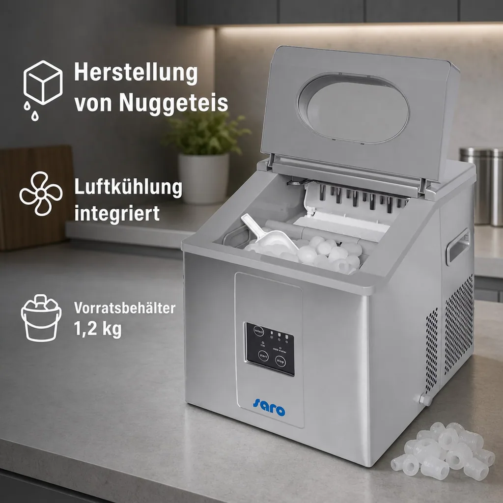 Eismaschine, Nuggeteisbereiter - Modell EB 15 mit Luftkühlung