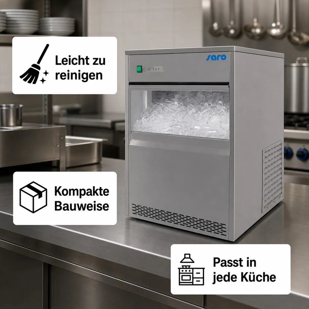 Eiswürfelmaschine, Eiswürfelbereiter - Modell EB 26 mit Luftkühlung