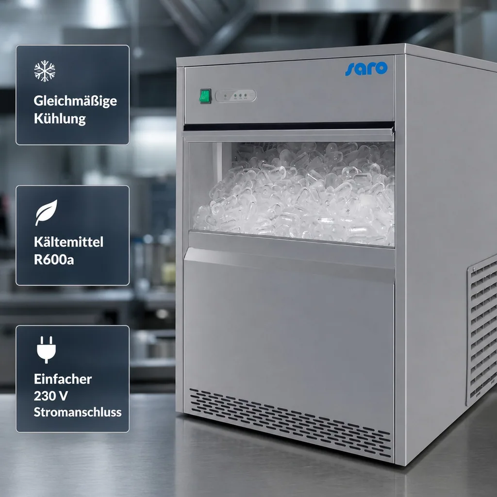Eiswürfelmaschine, Eiswürfelbereiter - Modell EB 26 mit Luftkühlung