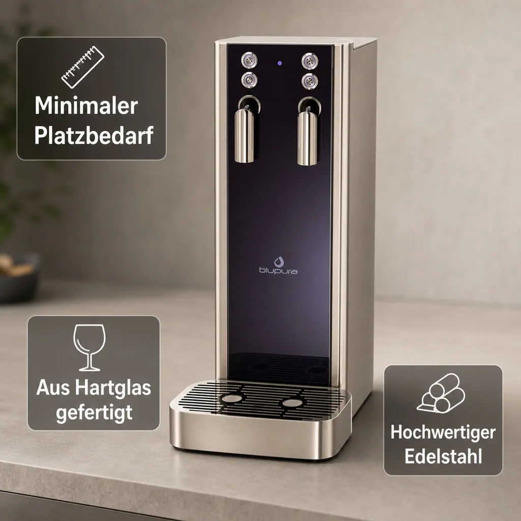 Wassersprudler, Wasserspender, Trinkwassersprudler - Bluglass Tower 2W, Auftisch