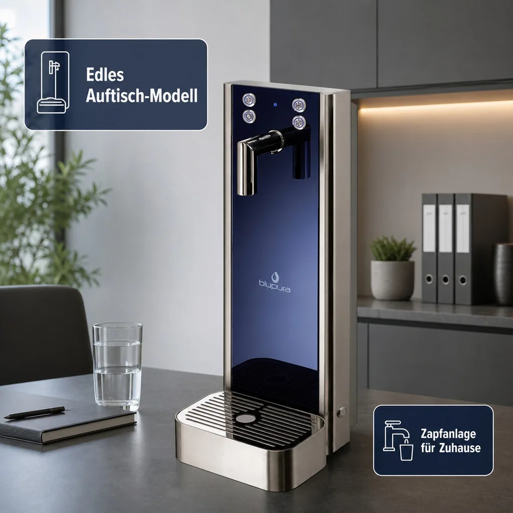 Wassersprudler, Wasserspender, Trinkwassersprudler - Bluglass one tower 3W, Auftisch