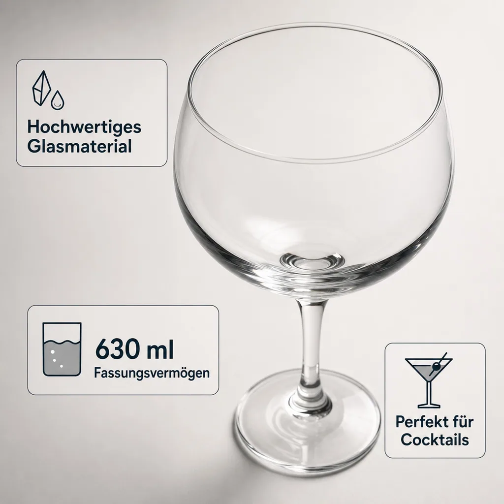Cocktailgläser, Trinkgläser 6er-Set - Cubata, 630 ml - elegantes Design, spülmaschinenfest, ideal für Cocktails