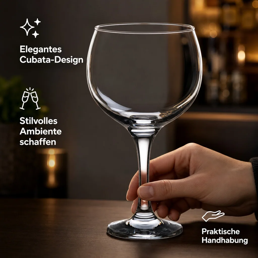Cocktailgläser, Trinkgläser 6er-Set - Cubata, 630 ml - elegantes Design, spülmaschinenfest, ideal für Cocktails