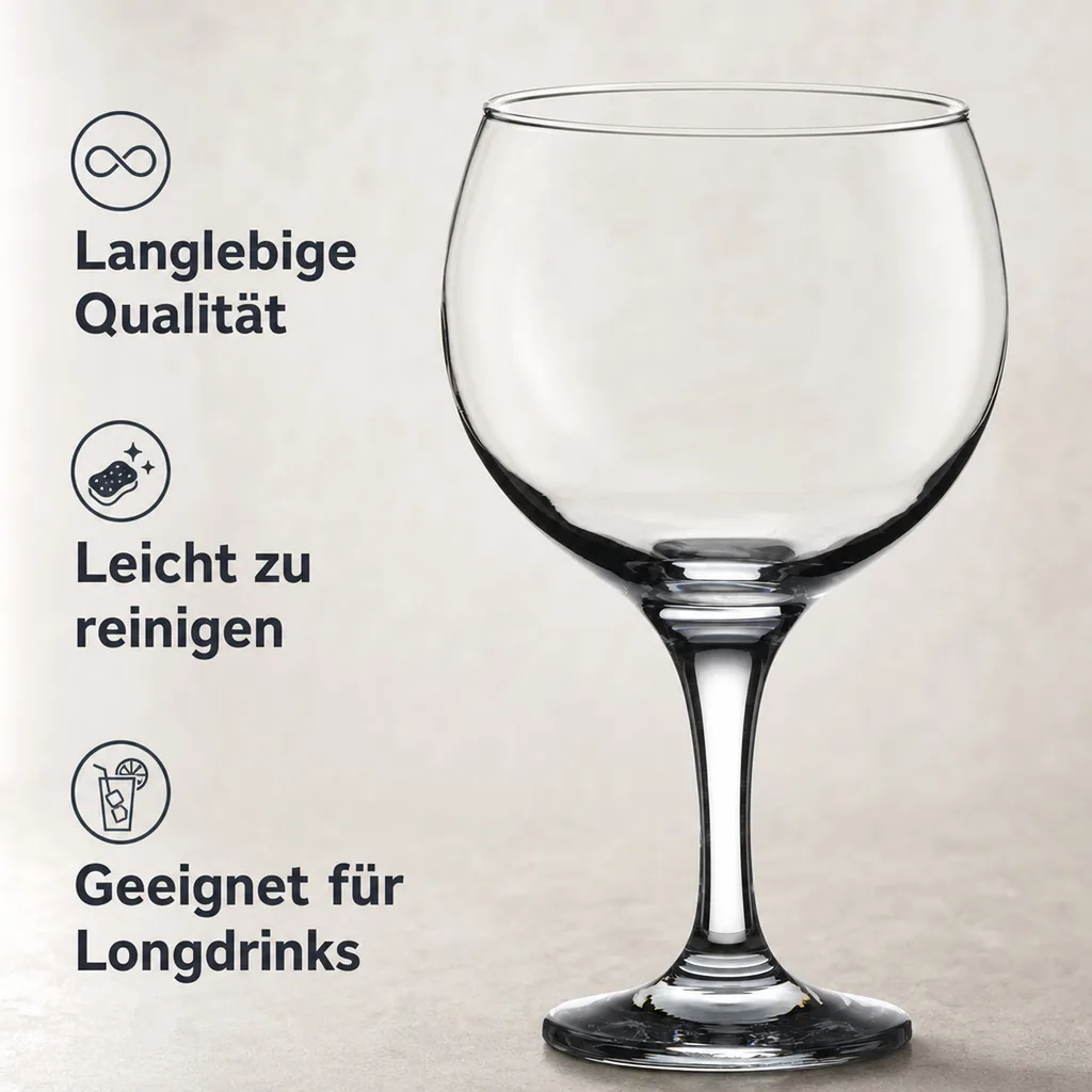 Cocktailgläser, Trinkgläser 6er-Set - Cubata, 630 ml - elegantes Design, spülmaschinenfest, ideal für Cocktails