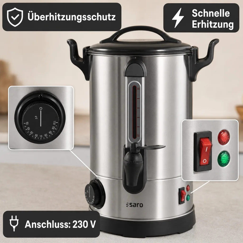 Glühweinkocher, Heißwasserspender, Glühweinautomat, Glühweinwärmer - ANCONA 5