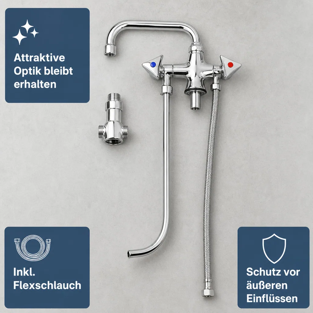 Wasserhahn, Küchenarmatur, Wasserarmatur, Kaltwasserstandhah - BRUSE, für Kaltwasser