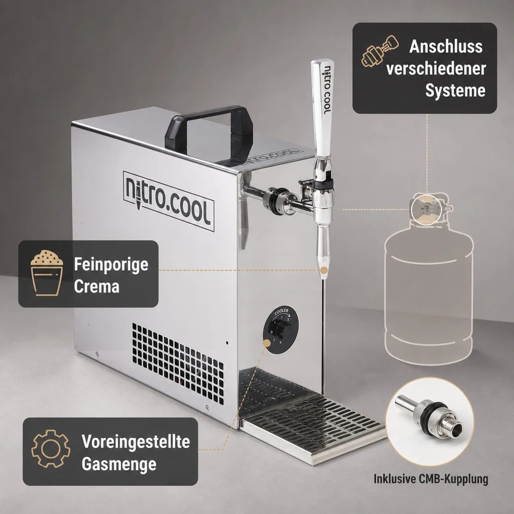 Zapfanlage, Kaffeespender - Cold Brew Kaffee Nitro Coffee, 1 leitig