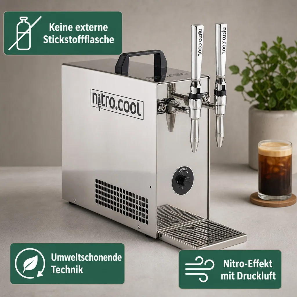 Zapfanlage für Cold Brew Kaffee Nitro Coffee, 2 leitig