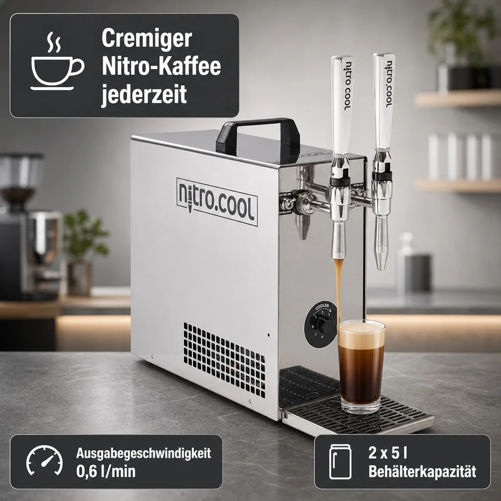 Zapfanlage für Cold Brew Kaffee Nitro Coffee, 2 leitig
