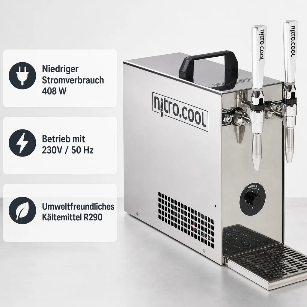 Zapfanlage für Cold Brew Kaffee Nitro Coffee, 2 leitig