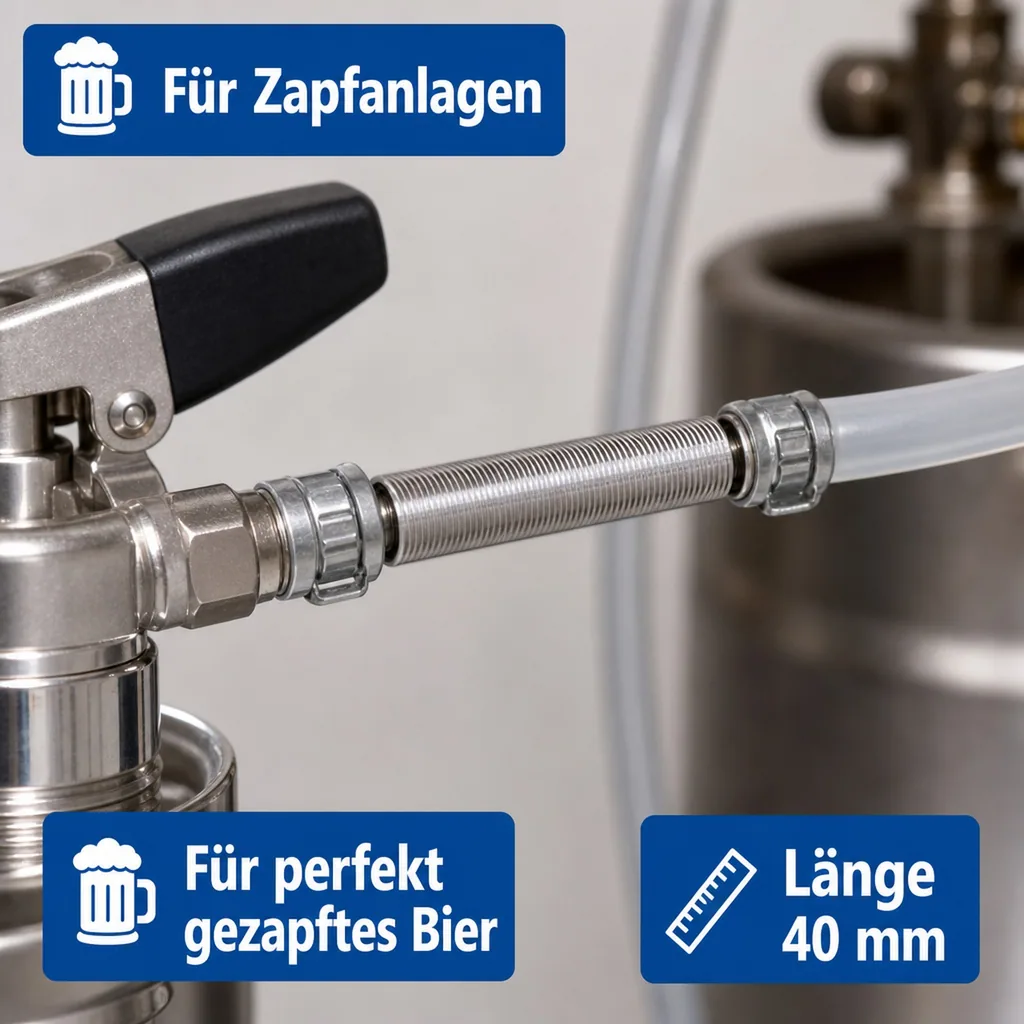 Gewindestutzen, Gewinderohre - mit beidseitigem Einstich, G 5/8“, Innen Ø 7 mm, L=40 mm, Edelstahl