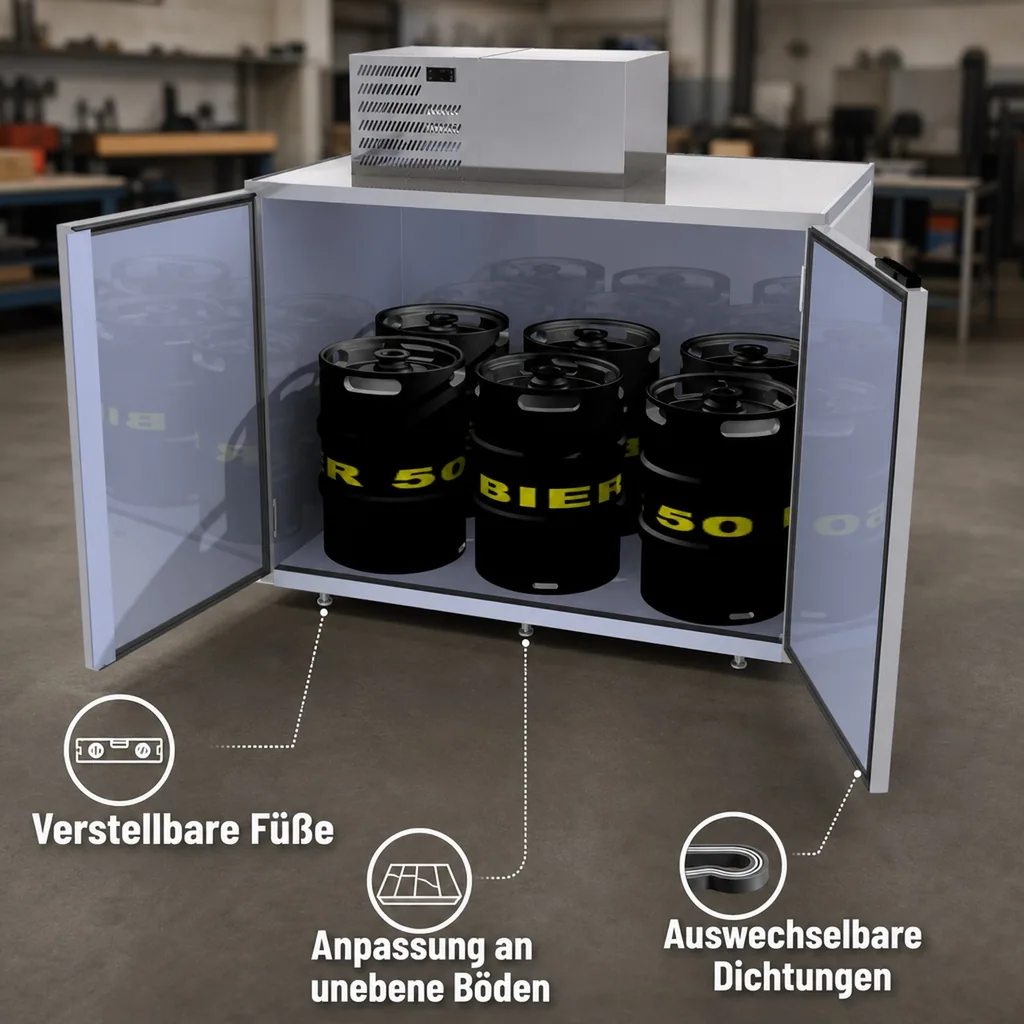Fasskühler, Fassvorkühler für 6 Fässer, verzinktes Stahlblech