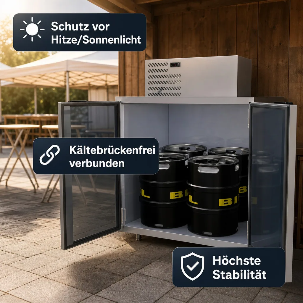 Fasskühler, Fassvorkühler für 4 Fässer, verzinktes Stahlblech