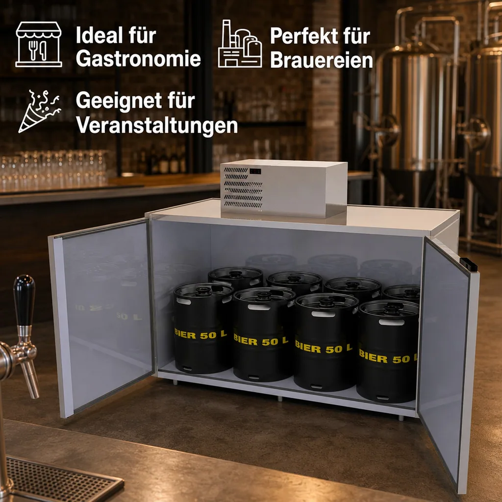Fasskühler, Fassvorkühler für 8 KEG Fässer, verzinktes Stahlblech