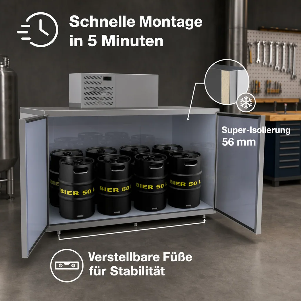 Fasskühler, Fassvorkühler für 8 KEG Fässer, verzinktes Stahlblech
