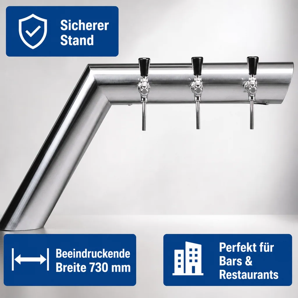 Bierzapfsäule, Schanksäule bier - CNS matt-geschliffen, mit Revisionsklappe unten