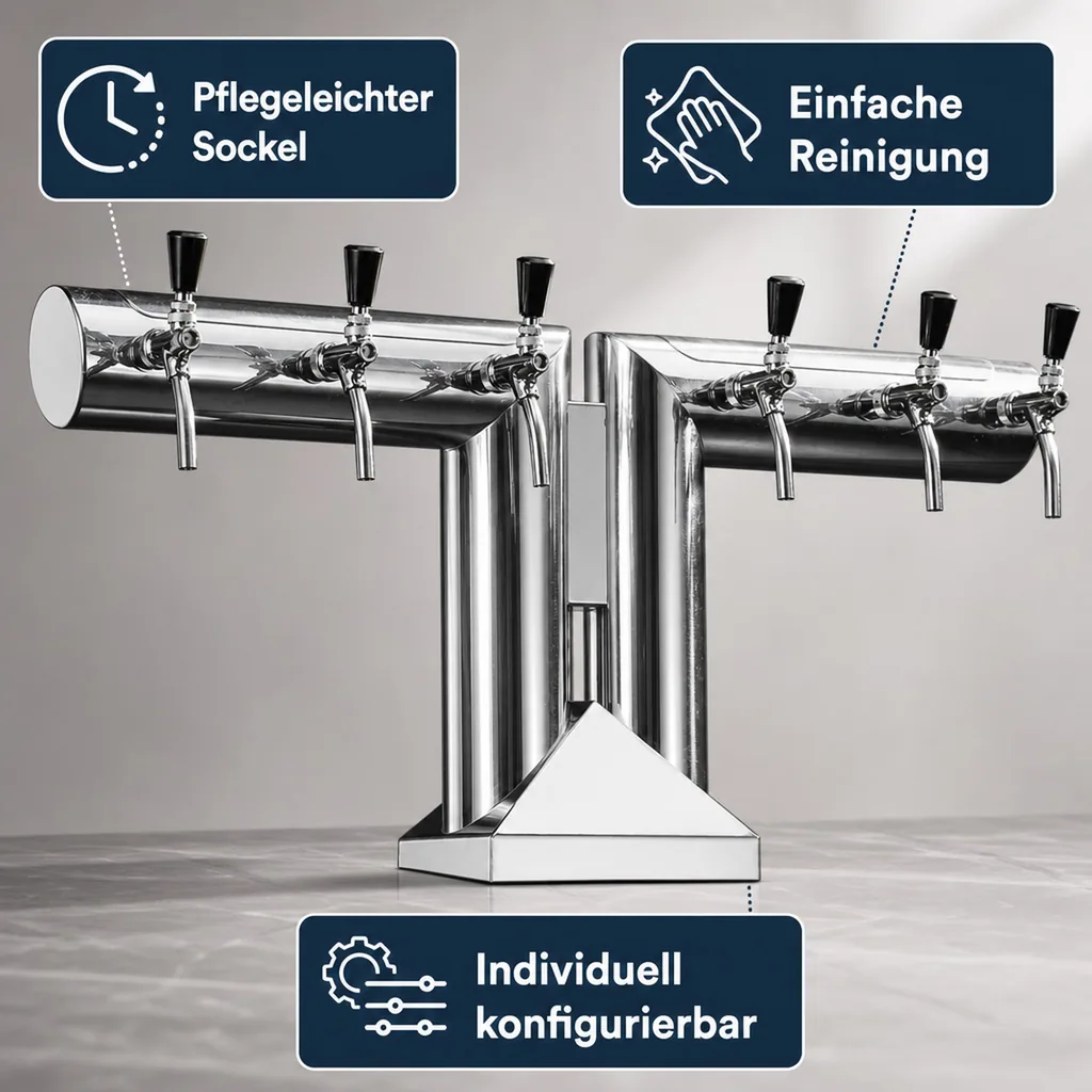 Schanksäule, Bierzapfsäule Modell „RJ9010“, CNS poliert