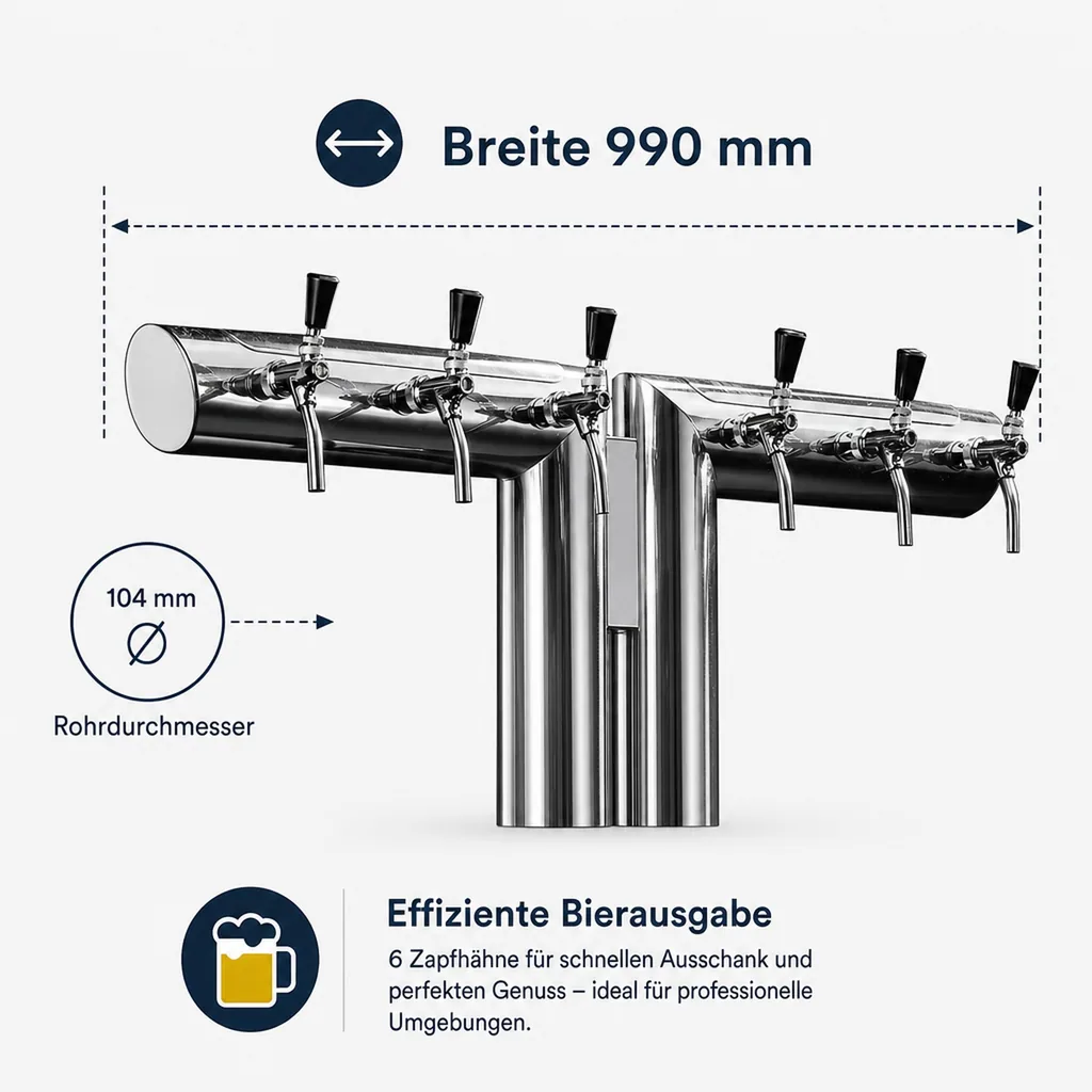 Schanksäule, Bierzapfsäule Modell „RJ9010“, CNS poliert