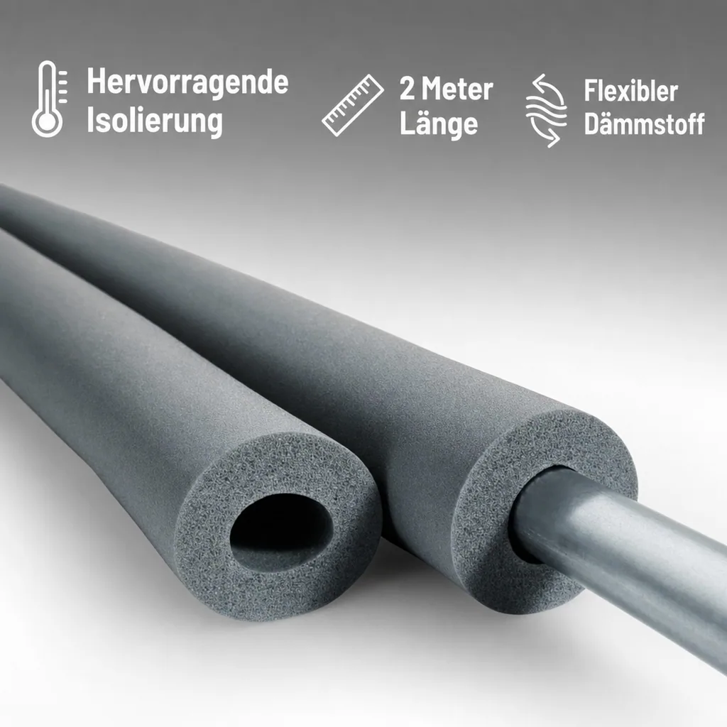AEROFLEX® SH Rohrisolierung 28 x 10 mm, 2 m, flexible Dämmung aus geschlossenzelligem Elastomerschaum, schwarz