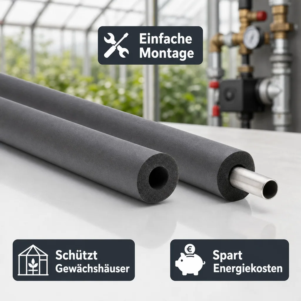 Rohrisolierung, Rohrdämmung 2m, Flexibel, Schwarz 28x20 mm
