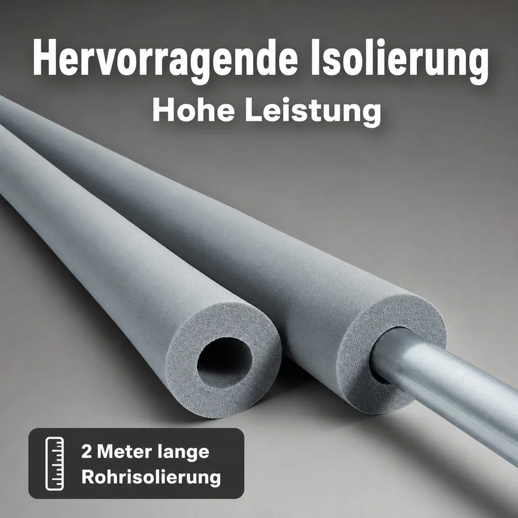 AEROFLEX® SH Rohrisolierung, Rohrdämmung - 2 m, flexibles Isoliermaterial aus geschlossenzelligem Schaumgummi, schwarz - 89 x 40 mm