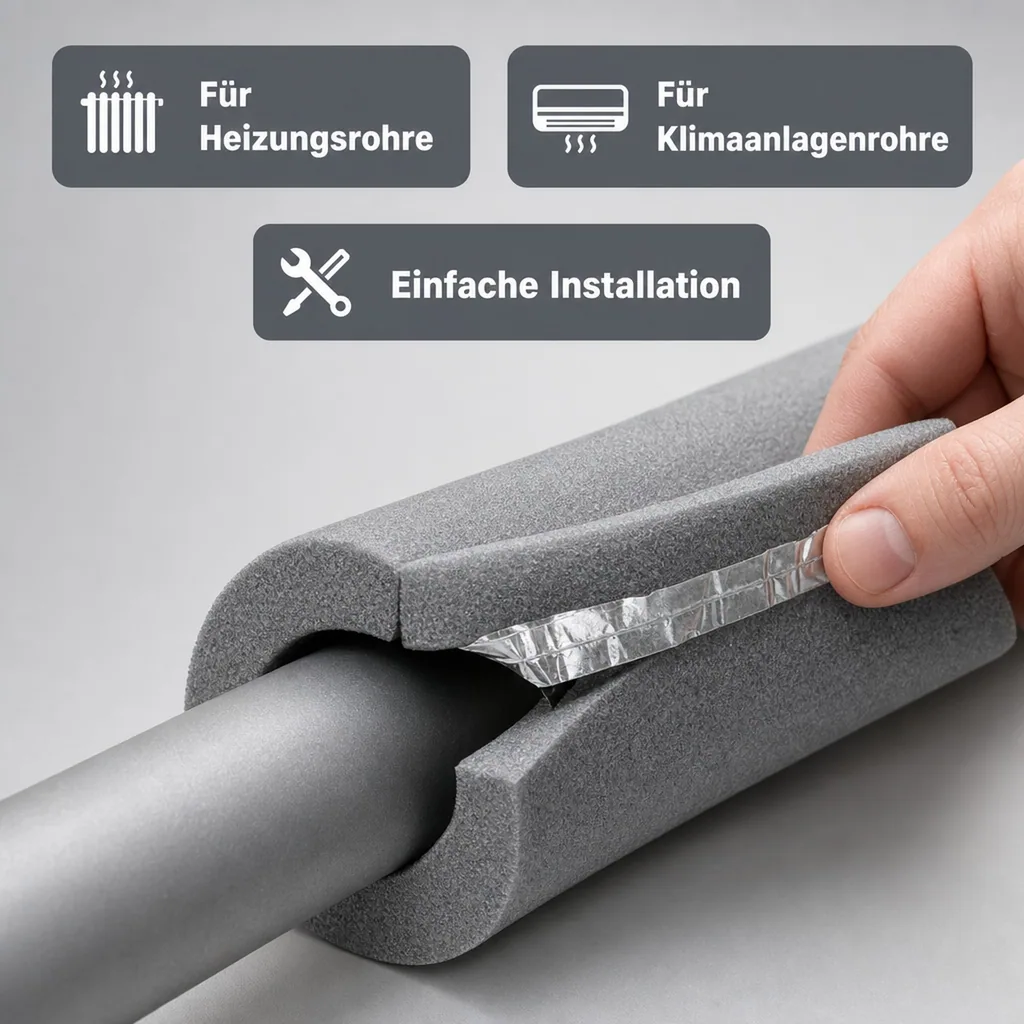 AEROFLEX® SH XT Rohrisolierung 35 x 10 mm, 2 m, selbstklebend, flexible Dämmung aus geschlossenzelligem Elastomerschaum, schwarz